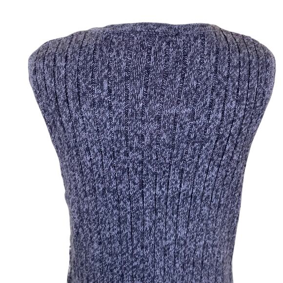 Erika & Co Sz S/M Vtg 90s Fair Isle Knit Sweater Vest Marled Grey Boxy - Picture 10 of 16